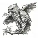 Brazilian harpy eagle with tattoo design idea