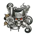 write immortal in grafitti style illustration tattoo design idea