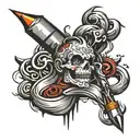 write immortal in grafitti style illustration tattoo design idea