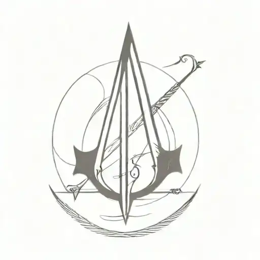 assassins creed logo as a sword made tattoo design idea