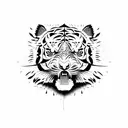 Angry Tiger tattoo design idea