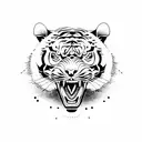 Angry Tiger tattoo design idea