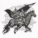 A tattoo design of the zach bryan sng heading south  tattoo design idea