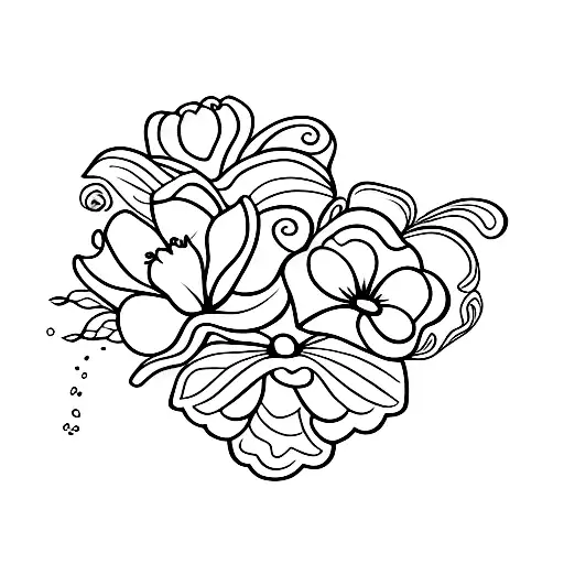 3 flores que se completam tattoo design idea