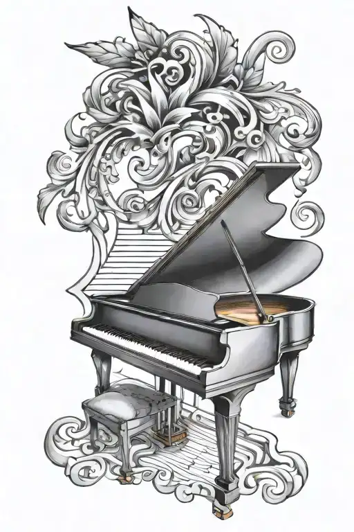 one piano key note and G key   tattoo design idea