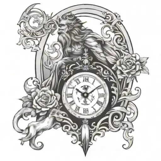 God and Time cast a spell tattoo design idea