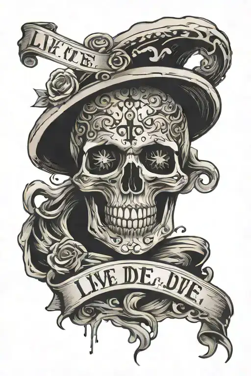 Lettering this quote: Live to die, die to live tattoo design idea