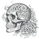 psychedelic skull tattoo design idea