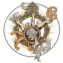 perfect circle with god speed in letters through it with hands praying below good speed tattoo design idea