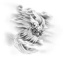 bible script with clouds  tattoo design idea