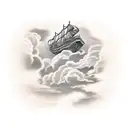 bible script with clouds  tattoo design idea