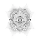 lotus flower hamsa tattoo design idea