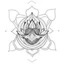 lotus flower hamsa tattoo design idea