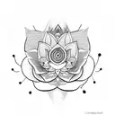 lotus flower hamsa tattoo design idea