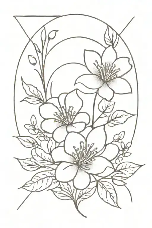 neda symbol with flowers tattoo design idea