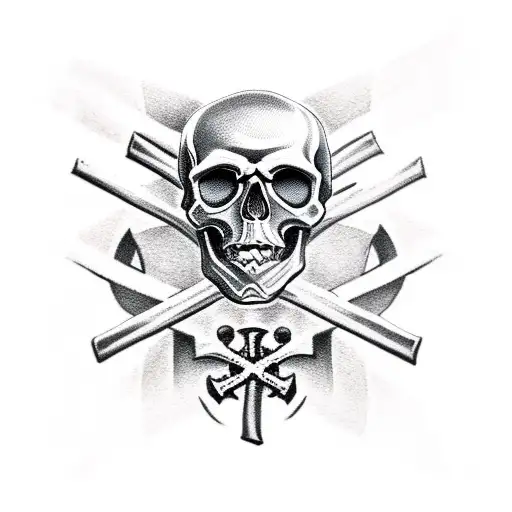 skull and crossbones tattoo design idea
