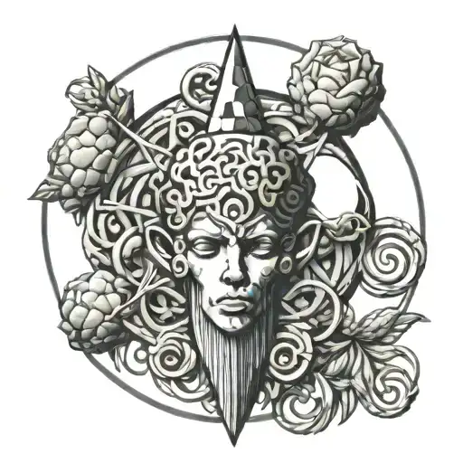 ice cream. Medusa. ring. world. sea tattoo design idea