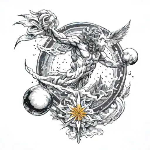 space. energy. Zeus. extraordinary. living and dying. tattoo design idea