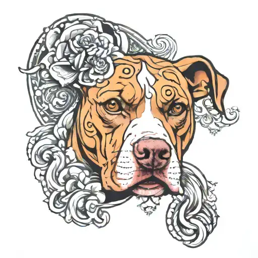 pitbull dog tattoo design idea