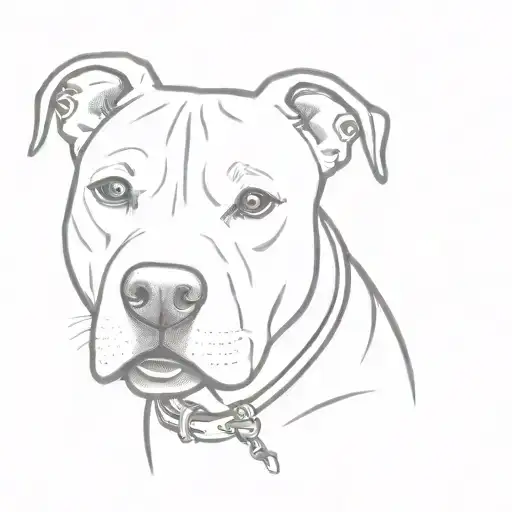 pitbull  simple tattoo design idea