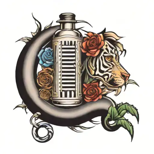 barcodes rollercoaster merlin tattoo design idea