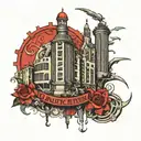 barcodes rollercoaster merlin tattoo design idea