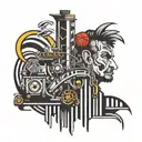 barcodes rollercoaster merlin tattoo design idea