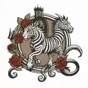 barcodes rollercoaster merlin tattoo design idea