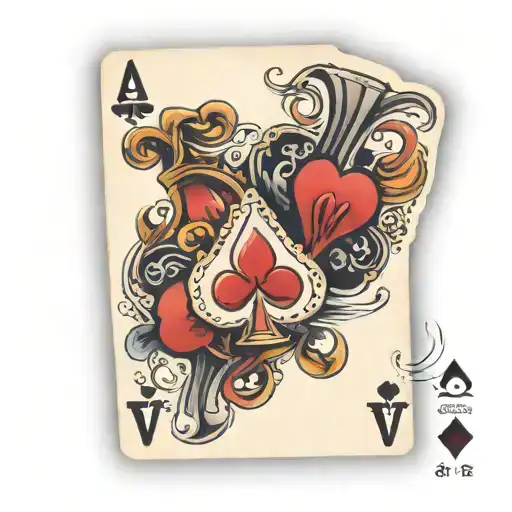 playing cards double ace  tattoo design idea