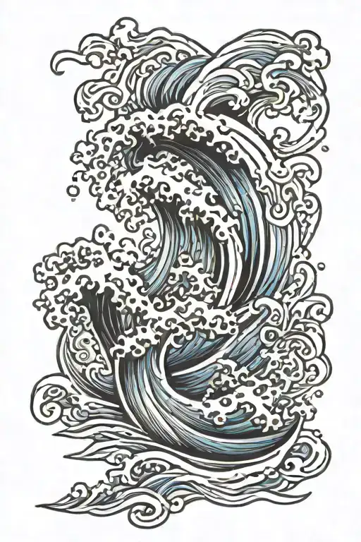 ocean waves tattoo design idea