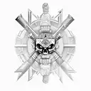 3 aztec swords with skulls  tattoo design idea