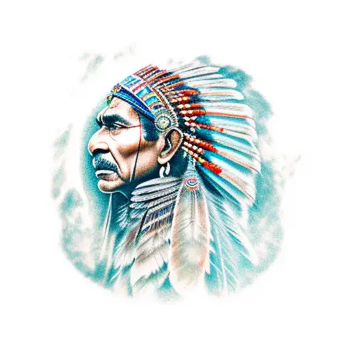 indian shaman nature tattoo design idea