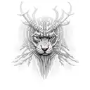 shaman nature forest druid tattoo design idea