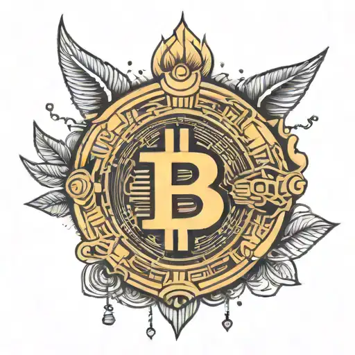 thin Bitcoin tattoo design idea