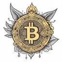 thin Bitcoin tattoo design idea