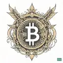 thin Bitcoin tattoo design idea