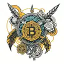 tech Bitcoin tattoo design idea