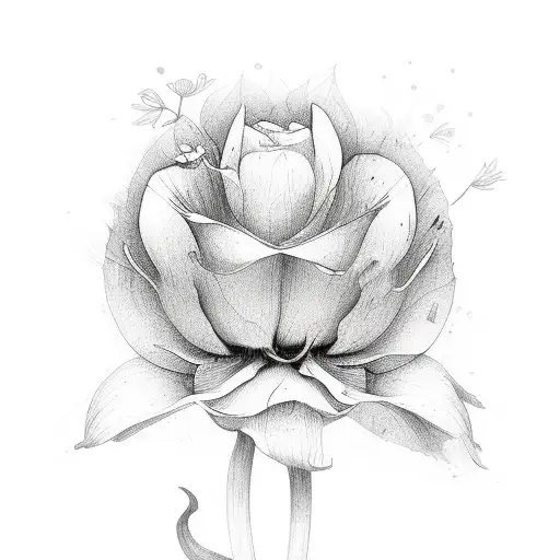 León y flor tattoo design idea