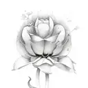 León y flor tattoo design idea