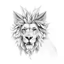 León y flor tattoo design idea