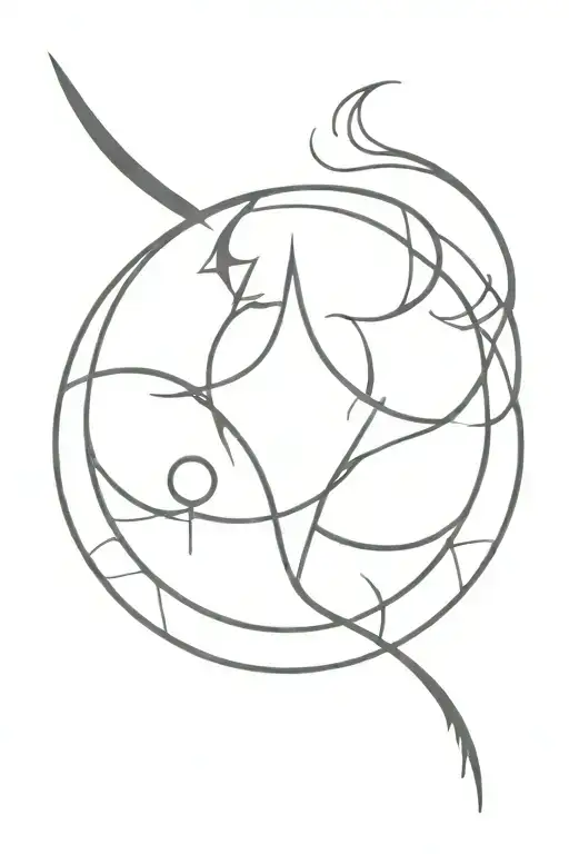 hakate's battle torch + triple moon symbol tattoo design idea