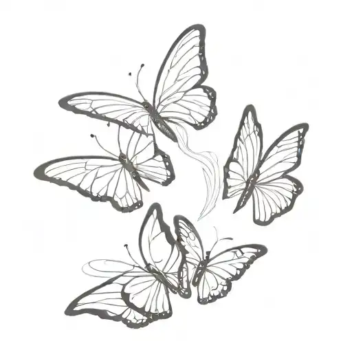 two finger prints in one butterflies wing side profile   tattoo design idea