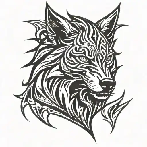 fenrir wolf tattoo design idea