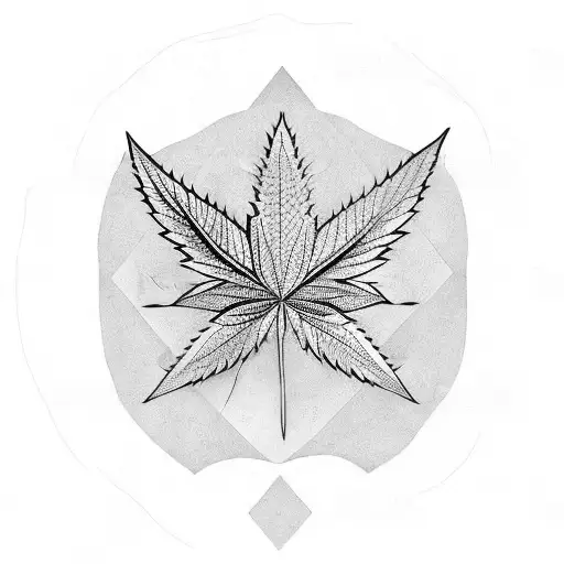 beautiful woman with hemp leaf meditate tattoo design idea