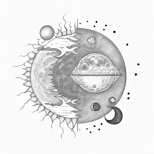 September's coming soon I'm pining for the moon And what if there were two Side by side in orbit Around the fairest sun? tattoo design idea