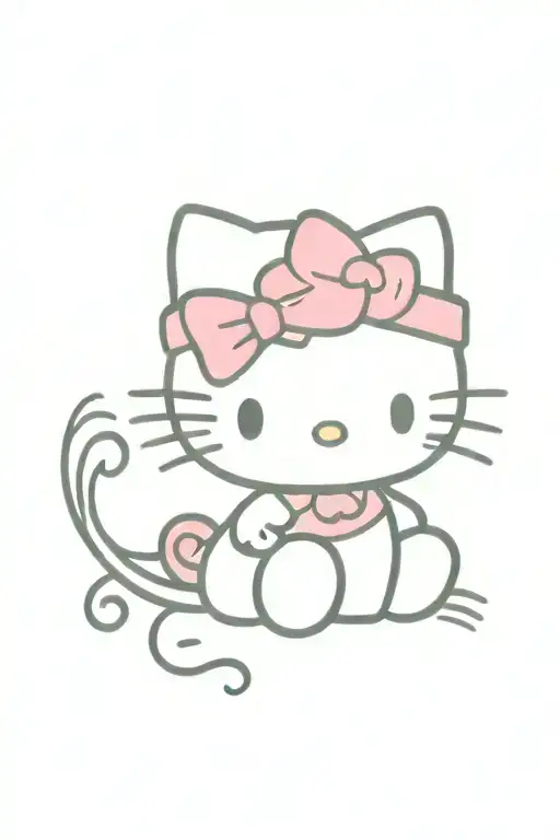Color tattoo of hello kitty with a pink bow  tattoo design idea