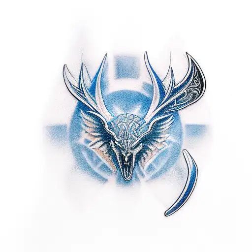 saint micheal thin blue line tattoo design idea
