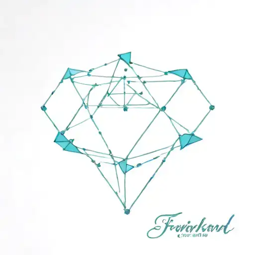 turquoise diamond tattoo design idea