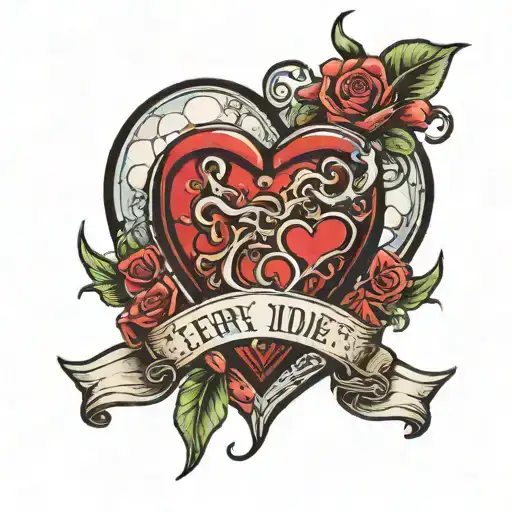 Jerry inside a heart cloud above and I miss tom written on it tattoo design idea