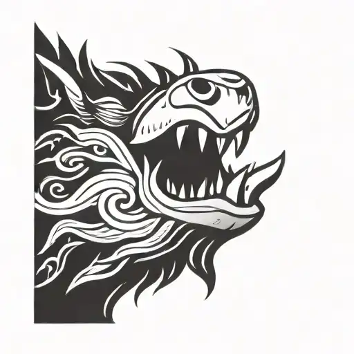 irish celtic boar head angry tattoo design idea